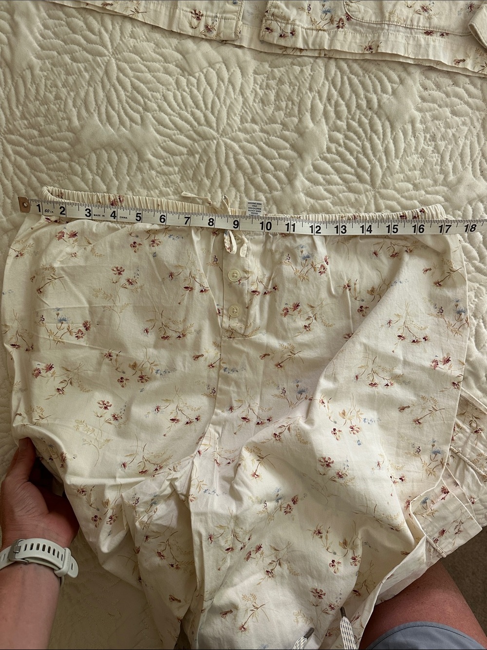 GAP Cream Floral Pajama Set with Pink Blooms - Picture 5 of 5